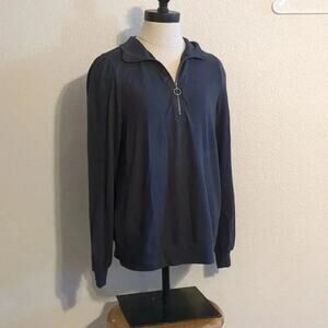 SoyaConcept Quarter Zip Pullover Blue Grey Light Sweater Size M
